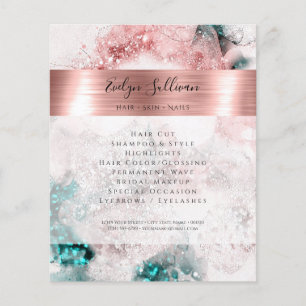 Prospectus 11,4 Cm X 14,2 Cm Parties scintillant aquarelle rose feuille d'or