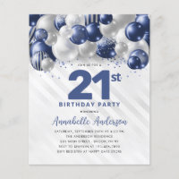 Parties scintillant Bleue Bleu Argent 21e annivers
