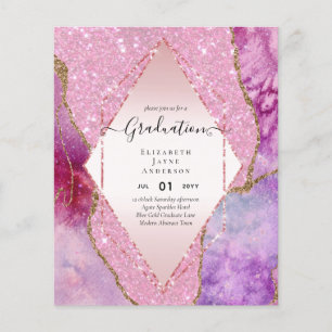 Prospectus 11,4 Cm X 14,2 Cm Parties scintillant d'agaite DIPLÔME Invitations G