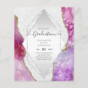 Prospectus 11,4 Cm X 14,2 Cm Parties scintillant d'agaite DIPLÔME Invitations G