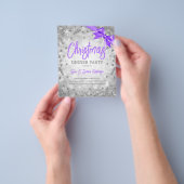 Prospectus 11,4 Cm X 14,2 Cm Parties scintillant Diamants d'argent Noël Invitat (main)