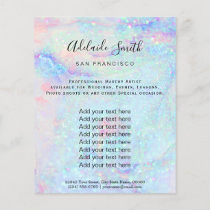 Prospectus 11,4 Cm X 14,2 Cm parties scintillant en marbre pastel texture Circu