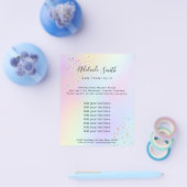 Prospectus 11,4 Cm X 14,2 Cm parties scintillant FAUX arc-en-ciel (Simple)
