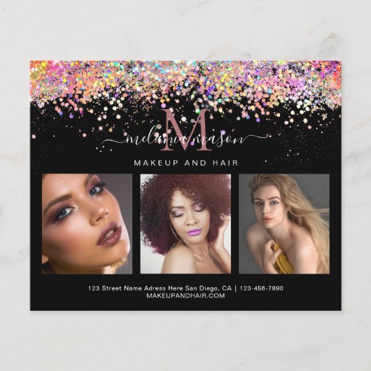 Prospectus 11,4 Cm X 14,2 Cm Parties scintillant holographique maquillage Artis (Devant)