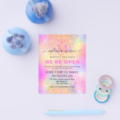 Prospectus 11,4 Cm X 14,2 Cm Parties scintillant Holographique Nous sommes Open (Simple)