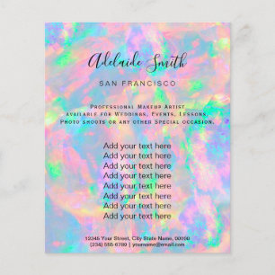Prospectus 11,4 Cm X 14,2 Cm pastel opal FAUX holographe Flyer