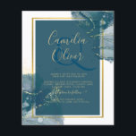 Prospectus 11,4 Cm X 14,2 Cm Peacock Blue Gold Alcohol ENK Chic Wedding Invitat<br><div class="desc">Ce mariage moderne fait partie d'une collection plus grande, regardez-les tous pour sélectionner la mise en page et le type de carte/papier qui correspond le mieux à vos besoins. Il présente un effet abstrait à l'ombre de l'encre qui s'intègre bien avec votre thème de couleur choisi pour un printemps, été,...</div>