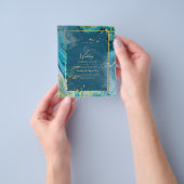 Prospectus 11,4 Cm X 14,2 Cm Peacock Blue Gold INK Abstract Wedding (main)