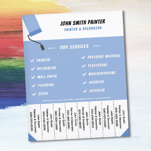 Prospectus 11,4 Cm X 14,2 Cm Peintre & Décorateur Éteindre les bandes Circulair