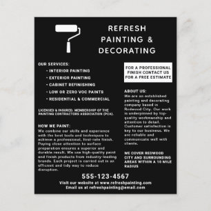 Prospectus 11,4 Cm X 14,2 Cm Peintre Et Décorateur Paint Roller Noir