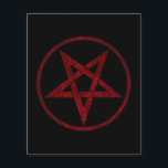 Prospectus 11,4 Cm X 14,2 Cm Pentagram Red Devil<br><div class="desc">Pentagramme rouge,  inversé,  texturé en cercle,  sur arrière - plan noir. Symbole occulte 666</div>