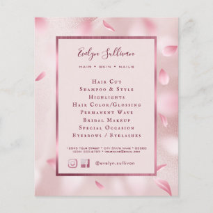 Prospectus 11,4 Cm X 14,2 Cm Pétales de fleurs Faux Foil Flyer