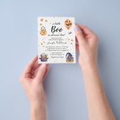 Prospectus 11,4 Cm X 14,2 Cm petit garçon, baby shower d'invitation halloween (main)