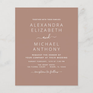 Prospectus 11,4 Cm X 14,2 Cm Photo Budget Terra Cotta Boho Mariage Simple