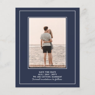 Prospectus 11,4 Cm X 14,2 Cm PHOTO BUDGÉTAIRE Sauvons les dates MARIAGE bleu ma