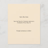 Prospectus 11,4 Cm X 14,2 Cm Photo Champagne Graduation Save the Date (Dos)