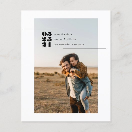 Prospectus 11,4 Cm X 14,2 Cm Photo du budget Enregistrer la date (Devant)