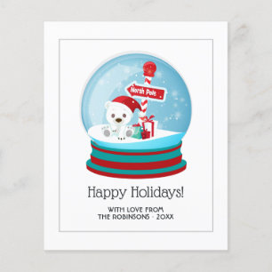 Prospectus 11,4 Cm X 14,2 Cm Photo du Globe de neige de l'ours de Noël