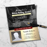Prospectus 11,4 Cm X 14,2 Cm Photo Gold de l'agent de signature de prêt notaire<br><div class="desc">Agent de signature de crédit et de notaire mobile Professionnel Flyers photo Black & Gold.</div>