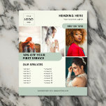 Prospectus 11,4 Cm X 14,2 Cm Photo Logo Commerciale Vert<br><div class="desc">Découvrez notre prospectus d'affaires captivant ! Avec de l'espace pour quatre photos captivantes, vous pouvez présenter vos produits ou services dans le style. Mettez en surbrillance vos offres spéciales avec un texte en gras pour vous assurer qu'elles se démarquent et n'oubliez pas d'inclure une liste complète de vos services. Préparez-vous...</div>