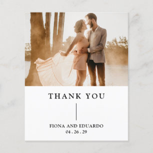 Prospectus 11,4 Cm X 14,2 Cm Photo Moderne Mariage du budget Merci