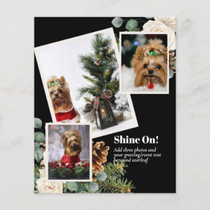 Prospectus 11,4 Cm X 14,2 Cm PHOTO NOËL - Ajouter 3 photos de famille