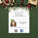 Prospectus 11,4 Cm X 14,2 Cm Photo qr code beauté maquillage de Noël promotion<br><div class="desc">Pour les offres de Noël et le marketing. Décoré de feuillage vert et de baies rouges. Fond blanc. Personnalisez et ajoutez votre nom,  adresse,  texte,  photo,  votre propre code QR à votre compte Facebook.</div>