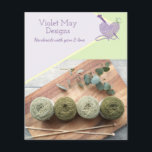 Prospectus 11,4 Cm X 14,2 Cm Photos de produit sur mesure Artisanat artisanal<br><div class="desc">Flyers Feminine - idéal pour votre tricot, crochet, macrame ou autre métier d'artisanat de fil. Le design se compose d'une boule en forme de coeur d'aiguilles de fils et de tricots et d'une palette de couleurs de vert pastel, violet et jaune. Le modèle est mis en place pour que vous...</div>