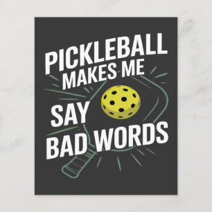 Prospectus 11,4 Cm X 14,2 Cm pickleball drôle me fait dire des gros mots