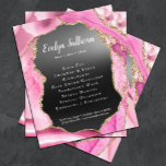Prospectus 11,4 Cm X 14,2 Cm Pink Agate Black Foil Flyer<br><div class="desc">élégant salon de beauté flyer</div>