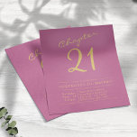 Prospectus 11,4 Cm X 14,2 Cm Pink Gold Budget 21ème anniversaire Invitation<br><div class="desc">Wouah Vos Invités Avec Glamour Rose & Or 21ème Anniversaire Invitations! Célébrez votre journée spéciale en style avec ces invitations à 21e anniversaire rose et or à petit budget. Dotés d'une belle police de script qui est parfaite pour toute occasion glamour, ces invitations sont conçues pour faire une déclaration sans...</div>