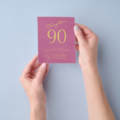 Prospectus 11,4 Cm X 14,2 Cm Pink Gold Budget 90e Invitation anniversaire (main)