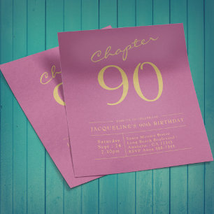 Prospectus 11,4 Cm X 14,2 Cm Pink Gold Budget 90e Invitation anniversaire
