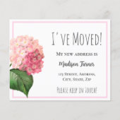 Prospectus 11,4 Cm X 14,2 Cm Pink Hydrangea New Home Faire-part (Devant)