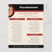 Prospectus 11,4 Cm X 14,2 Cm Pizza Restaurant, Menu & Tarifs Circulaire (Devant)