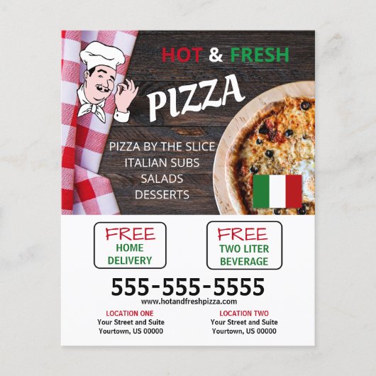 Prospectus 11,4 Cm X 14,2 Cm Pizzeria (Devant)