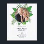 Prospectus 11,4 Cm X 14,2 Cm Plage d'été tropicale Photo Mariage<br><div class="desc">Tropical aquarelle feuillage aloha plage mariage invitation photo personnalisable à vos détails de l'événement. Idéal pour un thème ou un mariage de jardin. Veuillez noter que cette invitation budgétaire est sur papier de prospectus et elle est très mince. Les enveloppes ne sont pas incluses. Pour des invitations plus épaisses avec...</div>