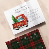 Prospectus 11,4 Cm X 14,2 Cm Plaid Rustic Truck Noël Rustique Invitation