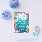 Prospectus 11,4 Cm X 14,2 Cm Pool Party Anniversaire Invitation, fête d'été (Simple)