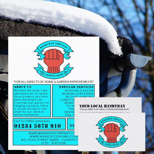 Prospectus 11,4 Cm X 14,2 Cm Premier logo, Handyman Publicité