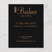 Prospectus 11,4 Cm X 14,2 Cm Prix du magasin de barbier personnalisé logo profe (Dos)