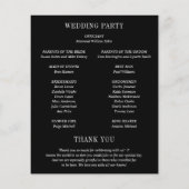 Prospectus 11,4 Cm X 14,2 Cm Programme de mariage moderne noir gras (Dos)