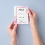 Prospectus 11,4 Cm X 14,2 Cm Programme de mariage rose Roses (main)