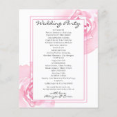 Prospectus 11,4 Cm X 14,2 Cm Programme de mariage rose Roses (Dos)