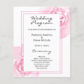 Prospectus 11,4 Cm X 14,2 Cm Programme de mariage rose Roses (Devant)