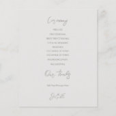 Prospectus 11,4 Cm X 14,2 Cm Programme personnalisé de mariage cygne (Dos)