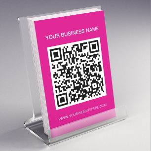 Prospectus 11,4 Cm X 14,2 Cm Promotionnels QR Code Marketing Hot Pink