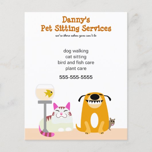 Prospectus 11,4 Cm X 14,2 Cm Promotions de Pet Sitter (Devant)