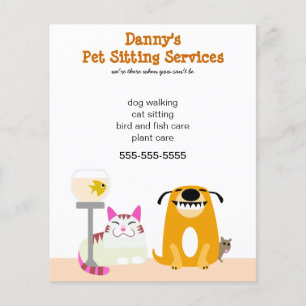 Prospectus 11,4 Cm X 14,2 Cm Promotions de Pet Sitter