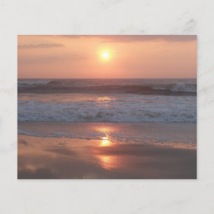 Prospectus 11,4 Cm X 14,2 Cm Prospectus Coucher de soleil rose sur la plage